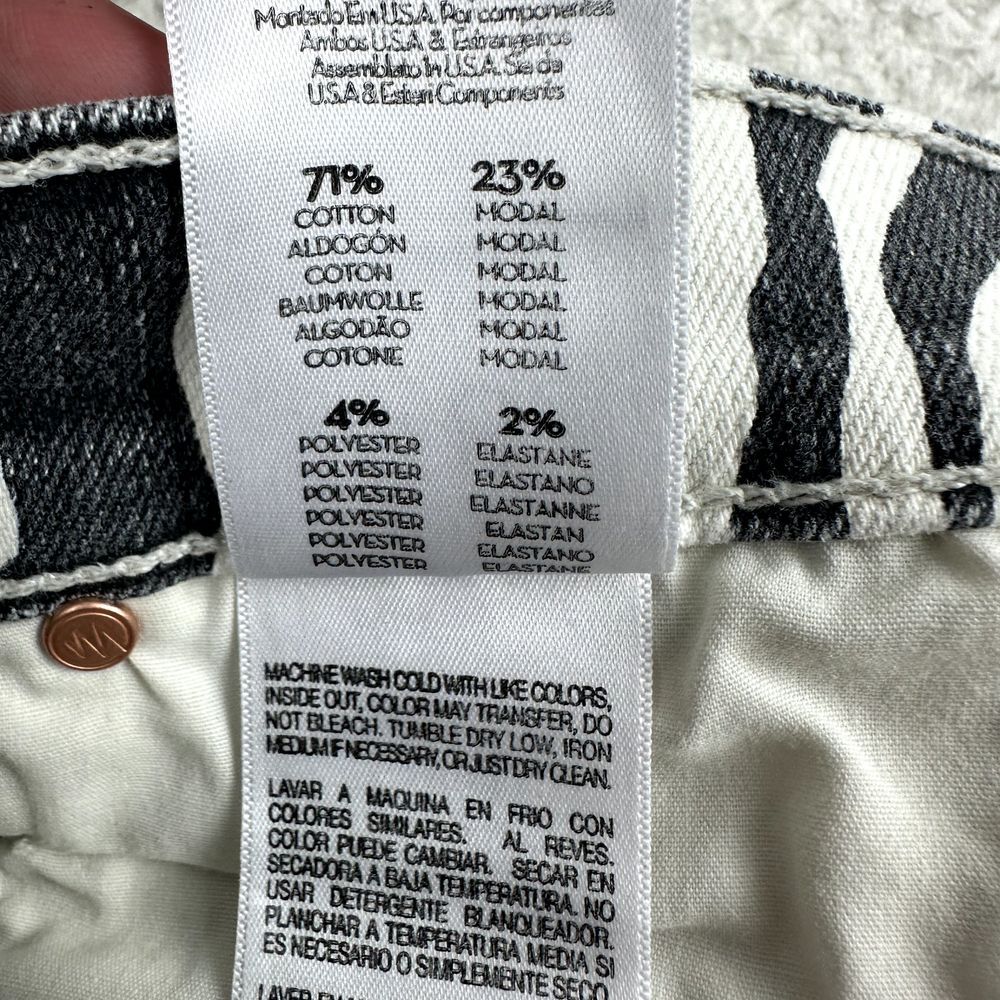 NWT Mother Rascal Ankle Fray Jeans Womens 28 Zebra Print Straight Leg High Waist - Picture 15 of 15